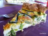 Tarte verte à la brousse et à la truite fumée, pâte brisée pimentée