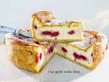 Tarte au fromage blanc et framboises