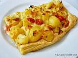 Tarte de pommes de terre, tomates et fromage