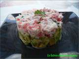 Crabe au pamplemousse sur lit d'avocat