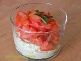 Mousse d'avocat en salade de tomates