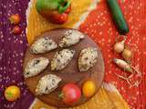 Mini-chaussons de ratatouille, olives noires et fromage de chèvre