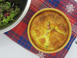 Clafoutis de petits pois, Boursin, jambon