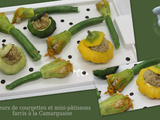 Fleurs de courgettes et mini-pâtissons farcis à la Camarguaise et astuces