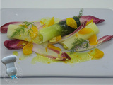 Poireaux, vinaigrette aux agrumes