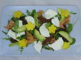 Salade mangue, saumon avocat