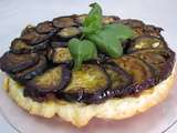 Tatin d'aubergine sur confit d'oignons