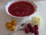 Compote framboises / mirabelles