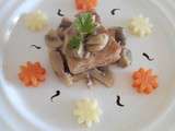 Sauté de veau aux champignons et duo de légumes