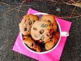 Cookies hivernaux aux amandes, beurre de cacahuètes, chocolat, cranberries… (sans beurre & sans gluten)