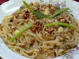 Linguines aux oignons verts et Camembert