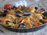 Paella facile au poulet crevette et moule