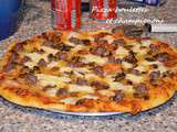 Pizza boulette aux herbes et champignons