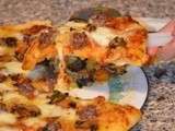 Pizzas boulettes aux herbes et champignons