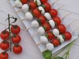 Brochettes de tomate mozzarella