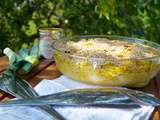 Gratin de poisson, poireaux et riz au curry