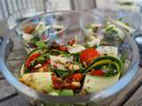 Salade de roquette, tomate et courgette à l'italienne