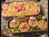 Bento  nem, purée et fleurs 