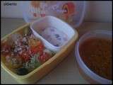 Bento  soupe d'orge tomates oignons 