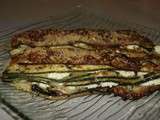 Mille feuilles de courgettes au basilic et aux trois fromages