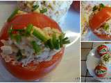 Paniers de tomates au thon et oeufs durs