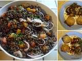 Salade de lentilles et cou de canard confit