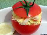 Tomates farcies au crabe et oeufs durs