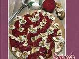 Carpaccio de betterave & champignons au chèvre frais