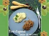 Pavé d'agneau presto en croûte de noisettes purée de panais