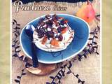 Pavlova d'hiver poires chataignes chocolat