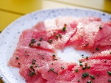 Carpaccio végétal, à la pastèque