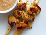 Brochettes de poulet mariné au curry