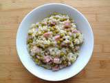 Risotto jambon - petits pois