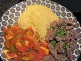 Steak et polenta au cheddar