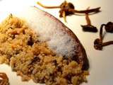 Magret de canard au lait d'amande, quinoa et chanterelles