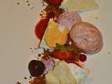 Pavlova, fruits rouges et violette