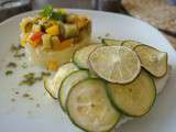 Cabillaud en Ecailles de Courgette et Galette de Légumes au Cumin