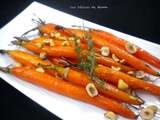 Carottes rôties au miel, au thym et aux noisettes