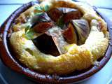 Petits clafoutis au jambon de Bayonne, figues, et Ossau-Iraty