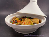 Tajine de poulet aux poivrons, olives et citron