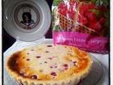 Gâteau au fromage blanc, framboises et ses pépites de chocolat blanc