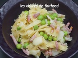 Farfalle jambon, petits pois