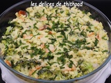 Gratin de crozets, brocolis et saumon fumé