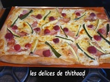 Pizza courgette, mozzarella et framboises