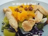 Salade de chou rouge, poireau, clémentines et noisettes ( cmum)