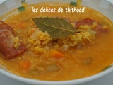 Soupe de lentilles corail au chorizo