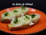 Tartines de patates douces au concombre (bataille food #103)