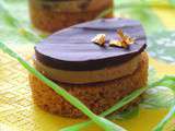 Canapés de Foie gras au chocolat sur lit de Pain d'épices