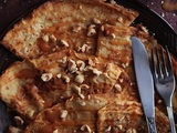 Crêpes au caramel et noisettes