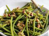 Haricots verts au pesto et noisettes